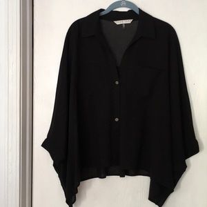 Trina Turk Black Semi-Sheer Top